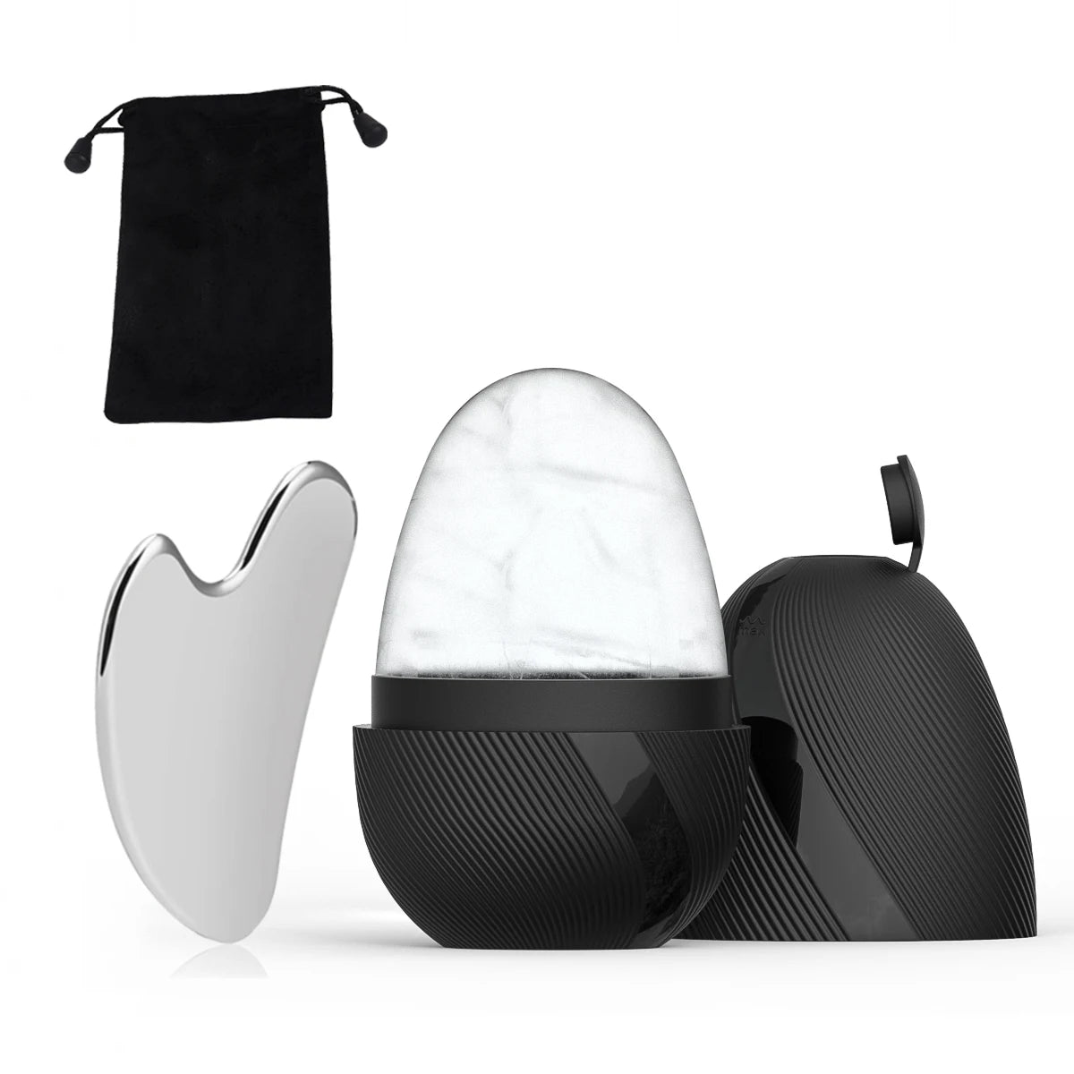 🧊 Ice Face Roller & Stainless Steel Gua Sha Tool Set