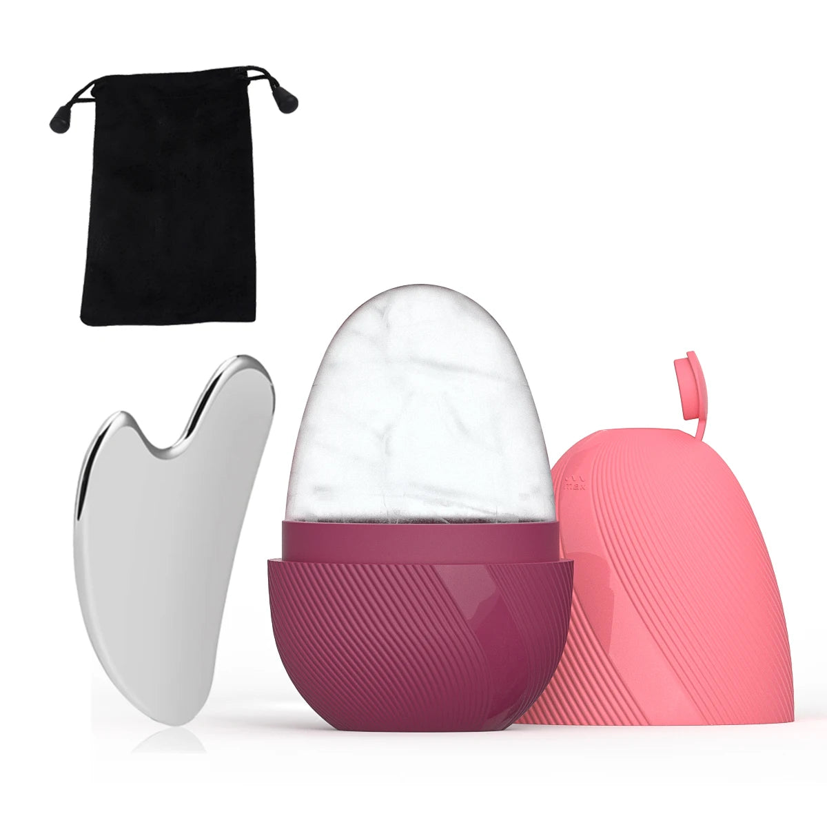 🧊 Ice Face Roller & Stainless Steel Gua Sha Tool Set