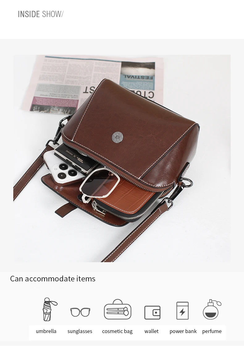 Classic Brown Crossbody Bag – Minimalist Everyday Style