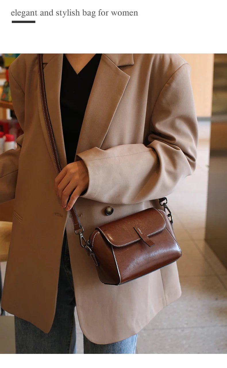 Classic Brown Crossbody Bag – Minimalist Everyday Style