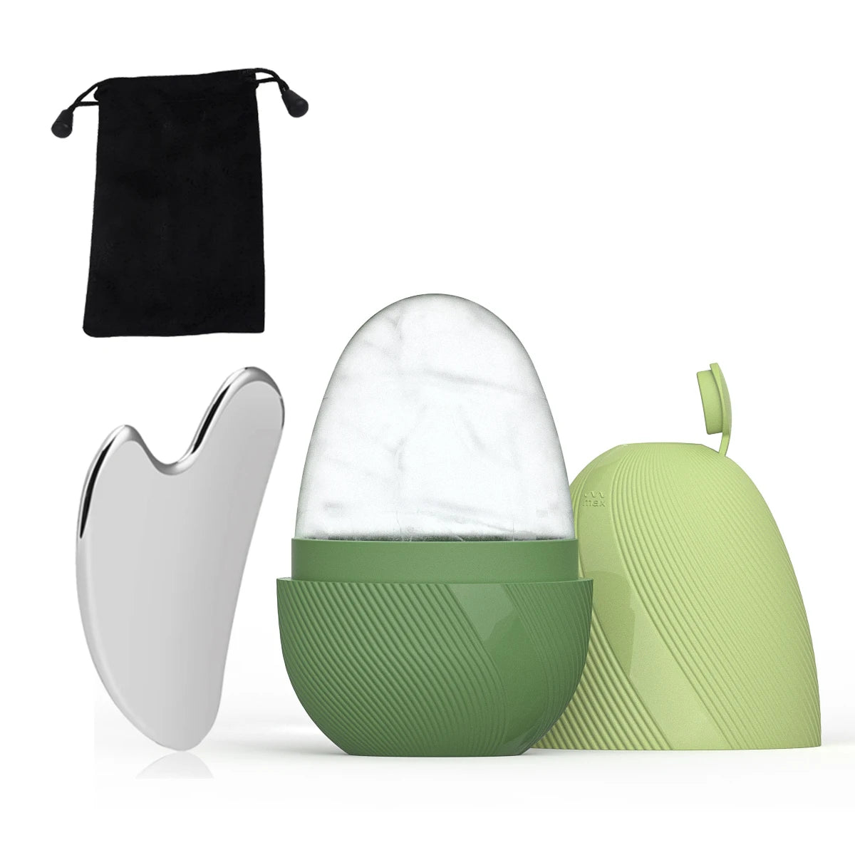 🧊 Ice Face Roller & Stainless Steel Gua Sha Tool Set