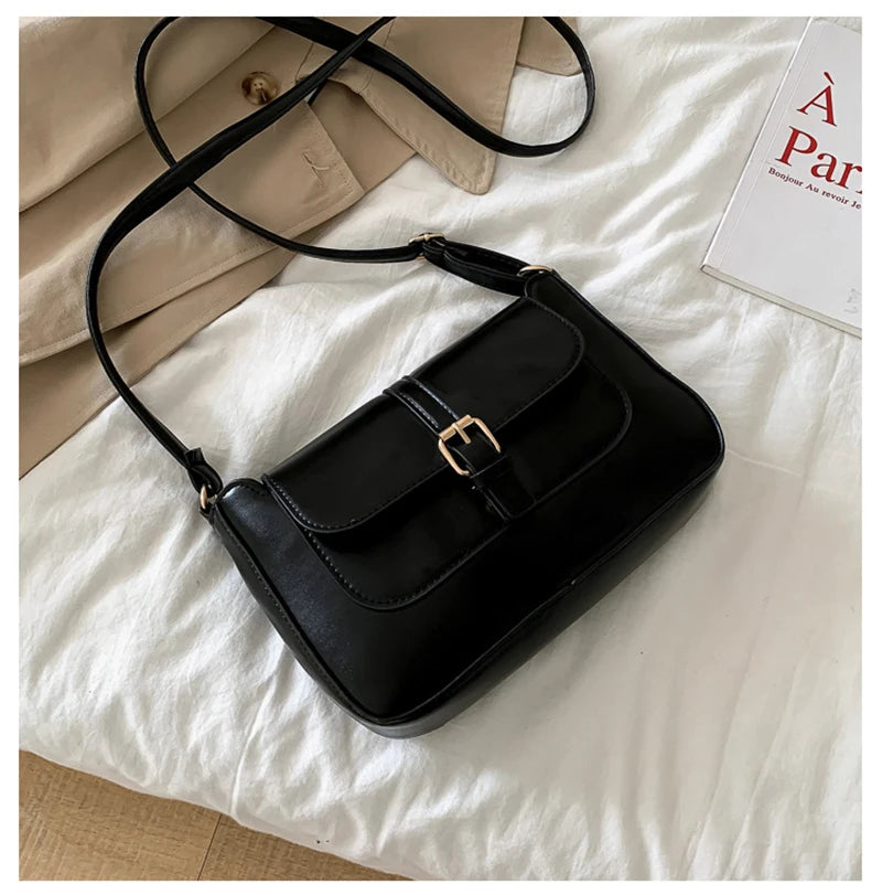 Zentra Elegant Buckle Crossbody Bag – Classic Wine Brown