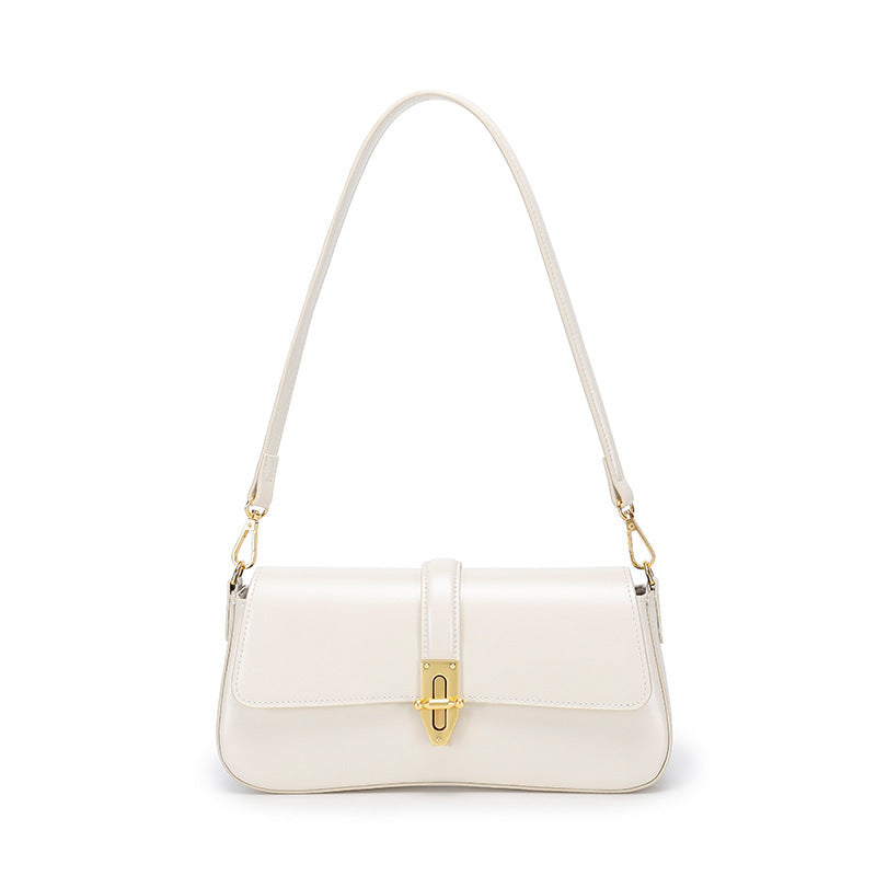 Zentra Premium Baguette Crossbody – Two-Layer Cowhide Leather