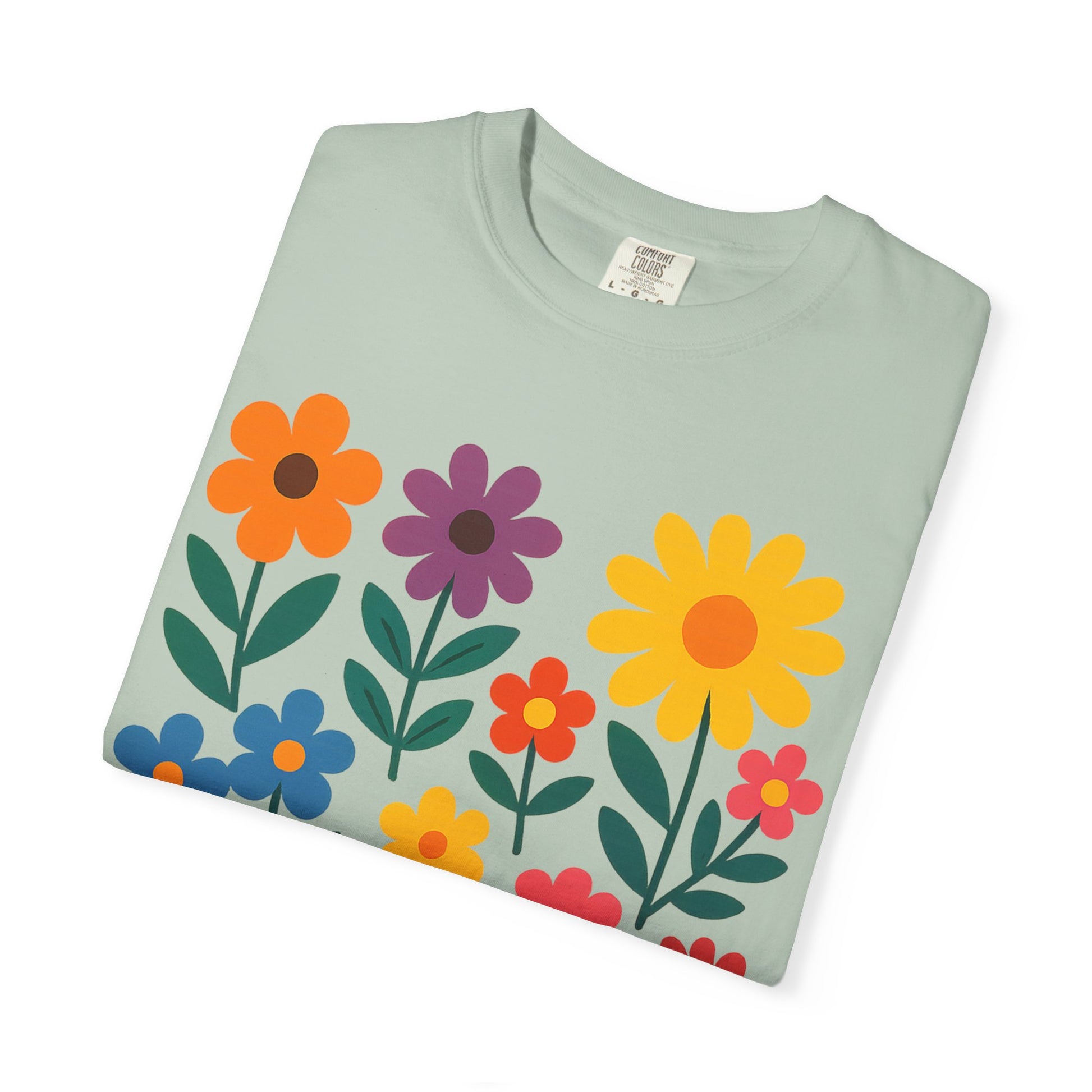 Zentra Floral Summer Vibes T-Shirt | Unisex Garment-Dyed Tee for Warm Days, Casual Wear, Gift for Flower Lovers, Outdoor Events, Summer Fashion
