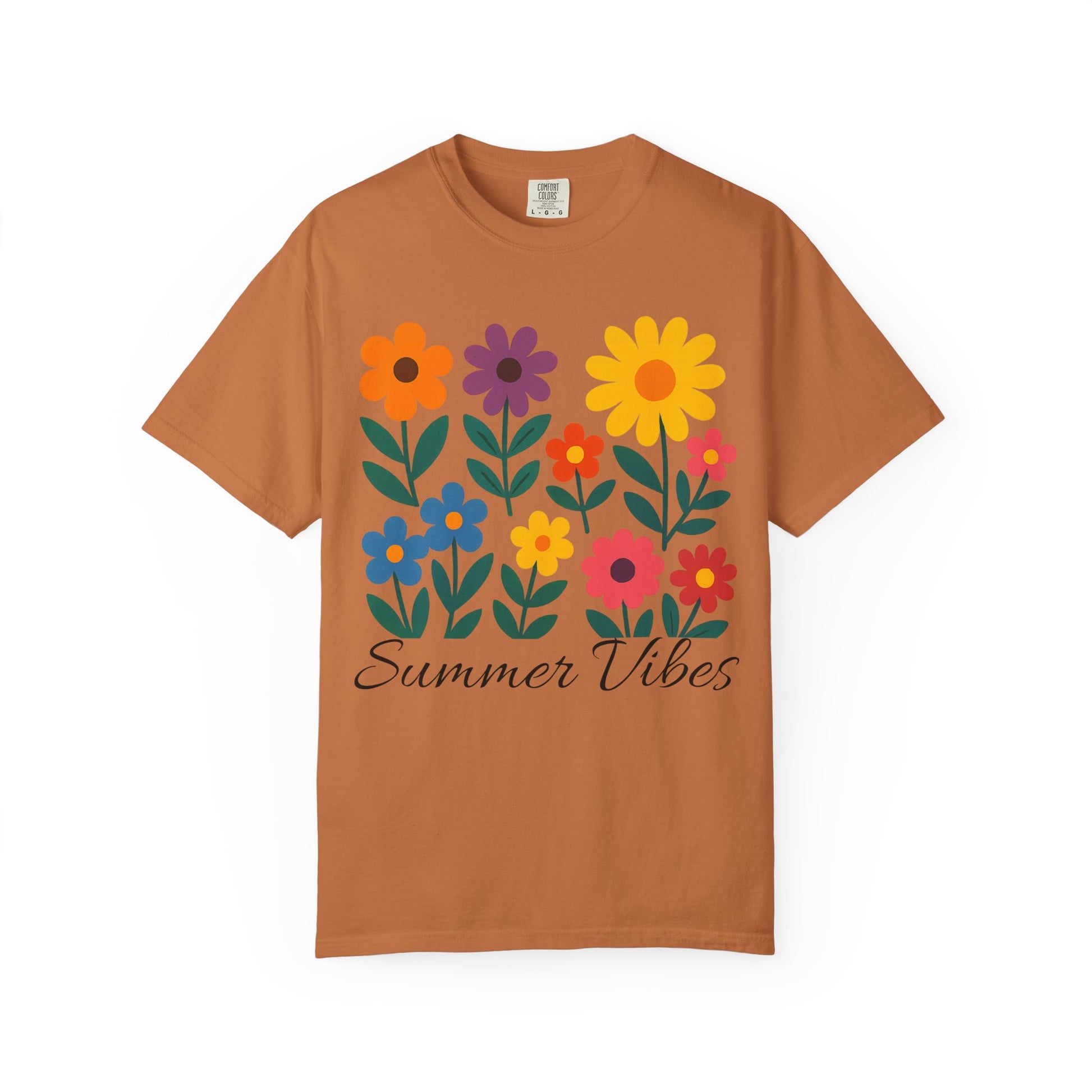 Zentra Floral Summer Vibes T-Shirt | Unisex Garment-Dyed Tee for Warm Days, Casual Wear, Gift for Flower Lovers, Outdoor Events, Summer Fashion