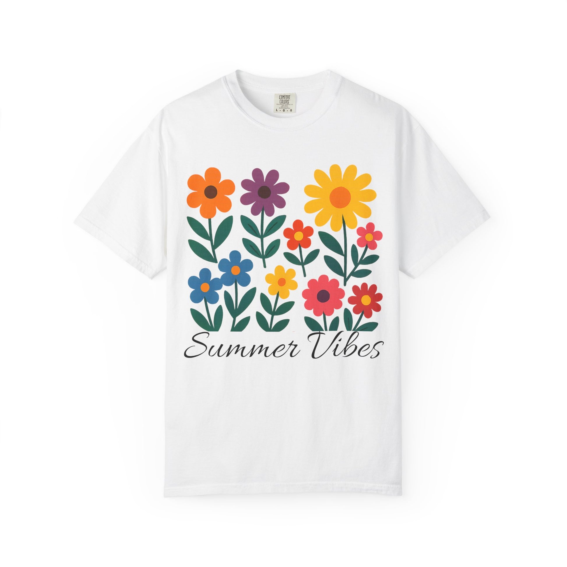 Zentra Floral Summer Vibes T-Shirt | Unisex Garment-Dyed Tee for Warm Days, Casual Wear, Gift for Flower Lovers, Outdoor Events, Summer Fashion