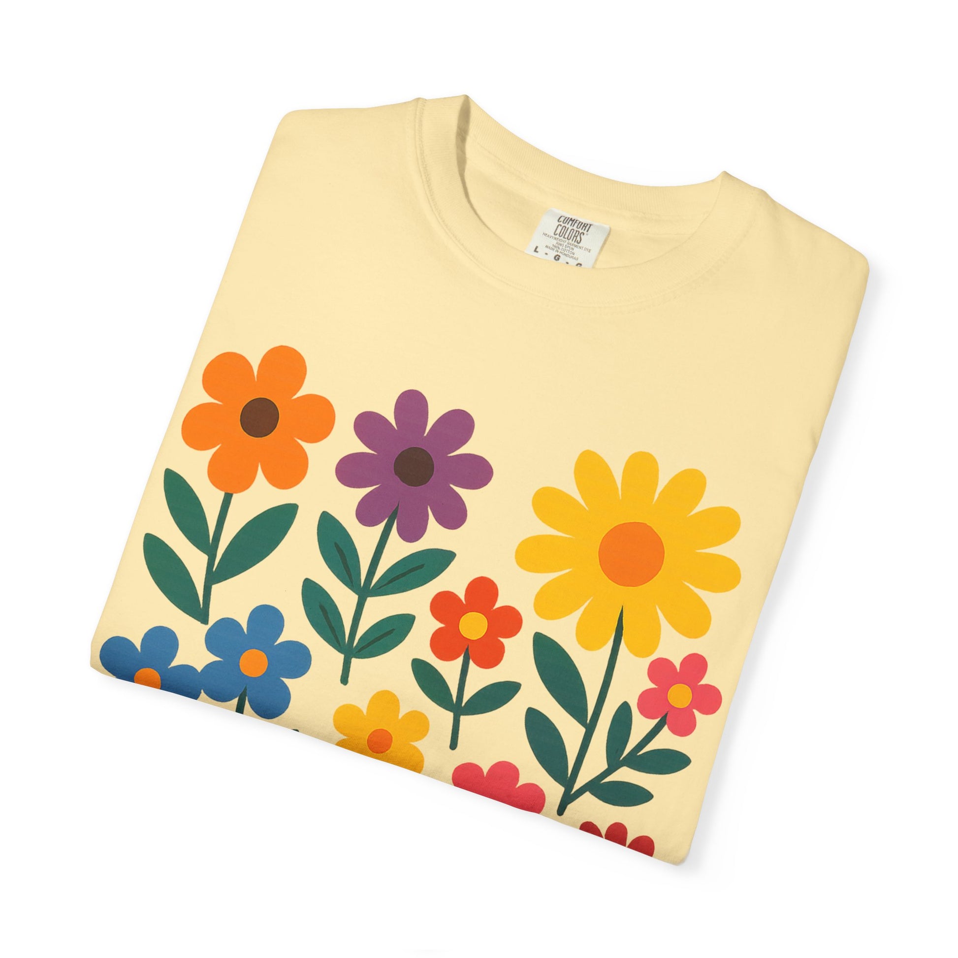 Zentra Floral Summer Vibes T-Shirt | Unisex Garment-Dyed Tee for Warm Days, Casual Wear, Gift for Flower Lovers, Outdoor Events, Summer Fashion