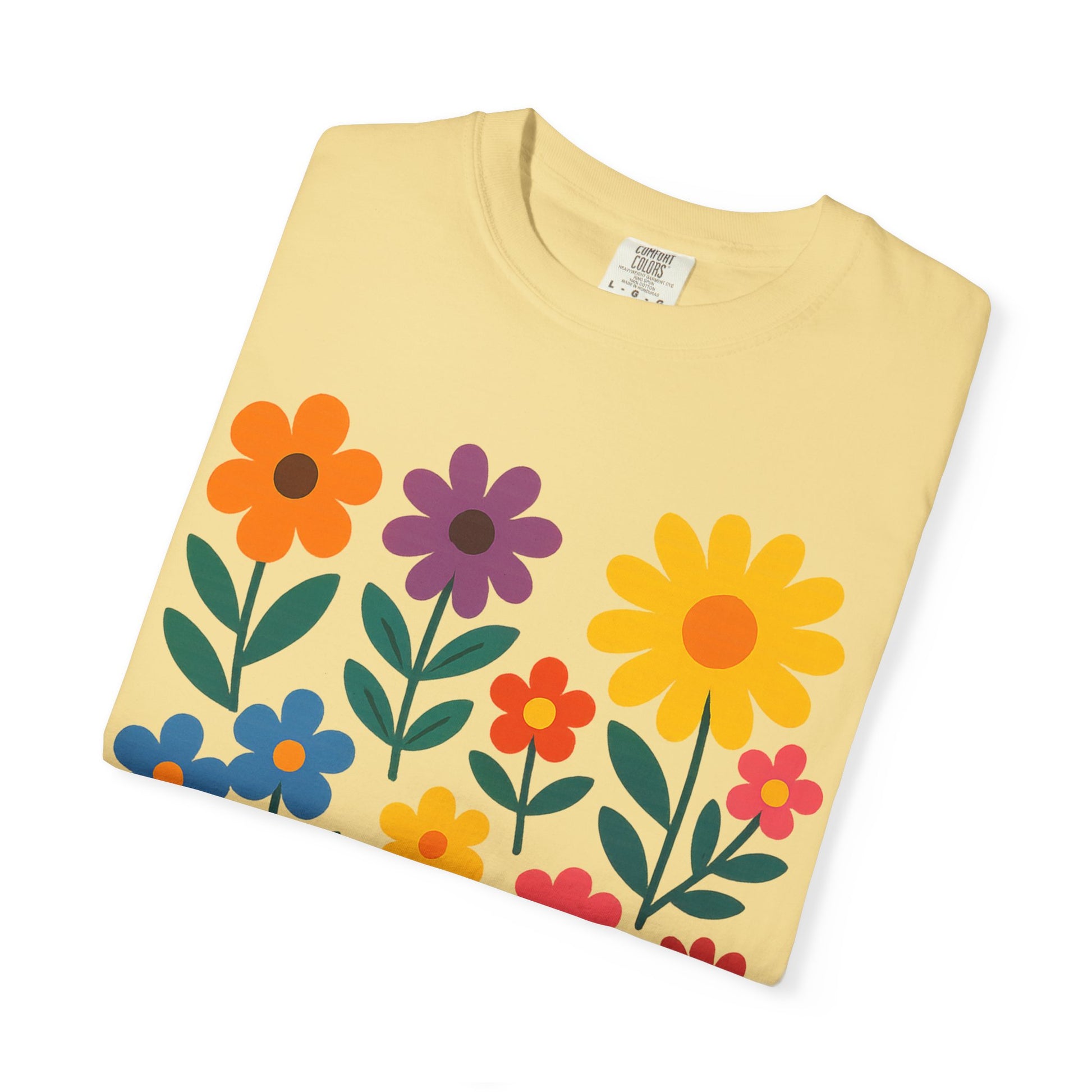 Zentra Floral Summer Vibes T-Shirt | Unisex Garment-Dyed Tee for Warm Days, Casual Wear, Gift for Flower Lovers, Outdoor Events, Summer Fashion