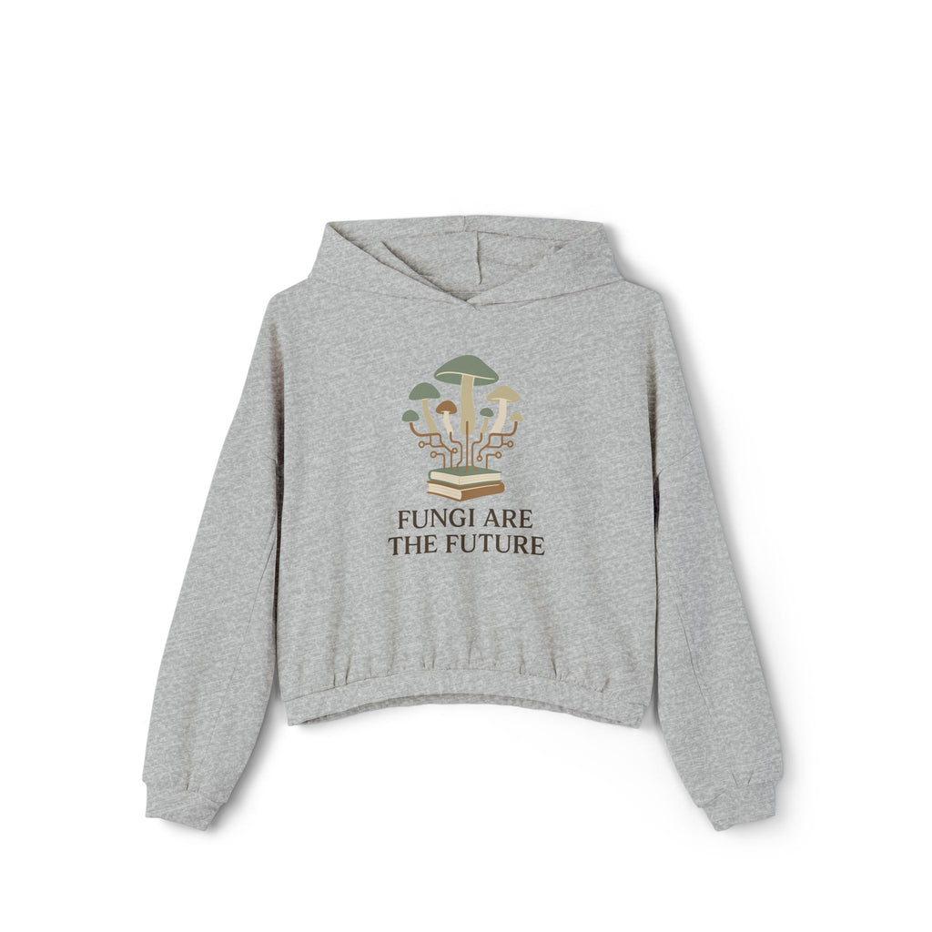Fungi Future Women's Cinched Bottom Hoodie, Casual Wear, Eco-Friendly Gift, Nature Lover Apparel, Sustainable Fashion, Trendy Hoodie