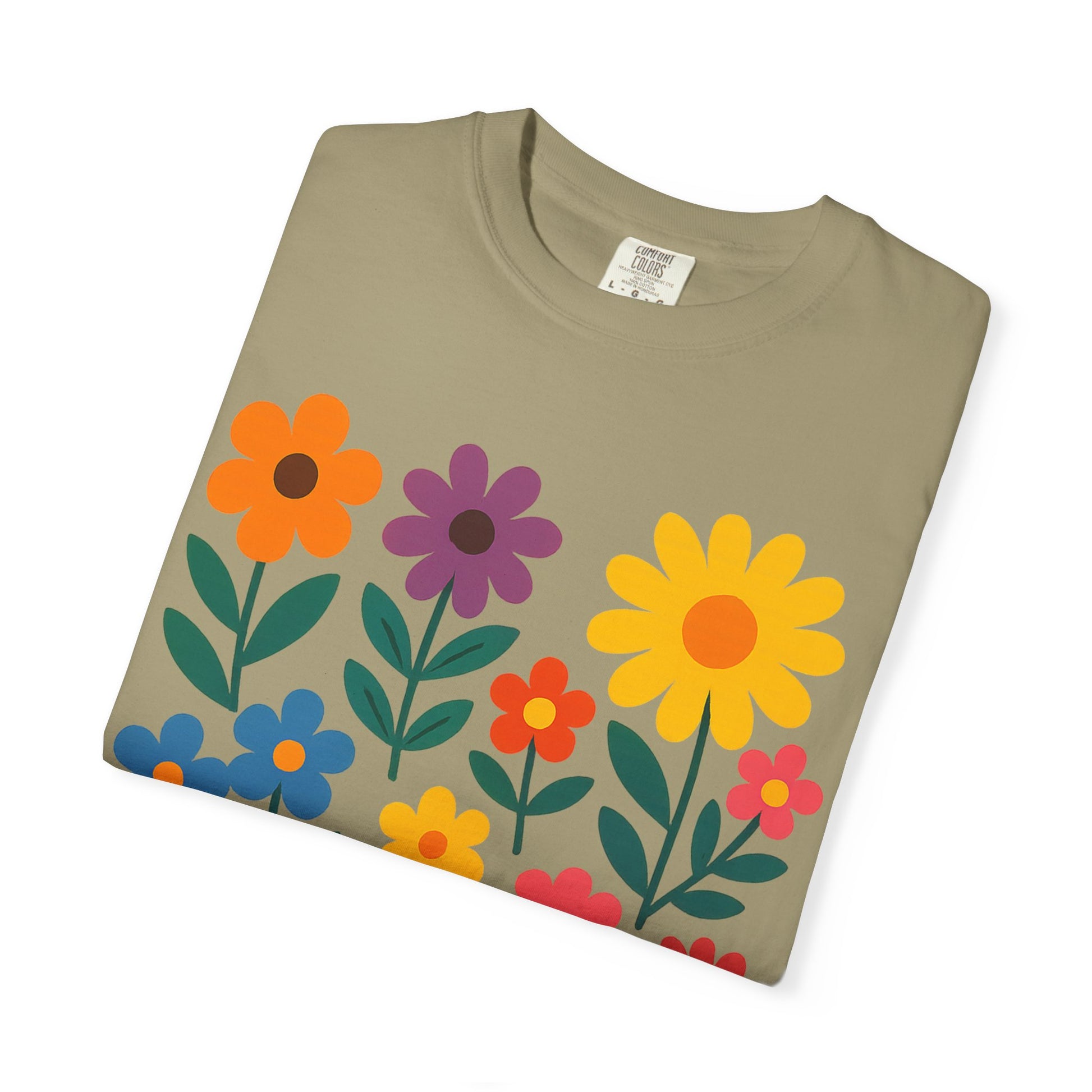 Zentra Floral Summer Vibes T-Shirt | Unisex Garment-Dyed Tee for Warm Days, Casual Wear, Gift for Flower Lovers, Outdoor Events, Summer Fashion