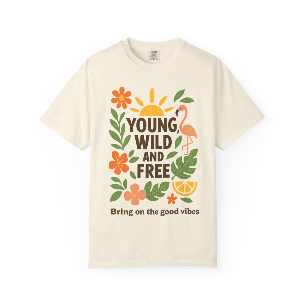 Zentra Good Vibes Unisex Garment-Dyed T-shirt, Positive Energy Tee, Hippie Shirt, Groovy Vibes Top, Feel Good Shirt, Boho Vibe Tee