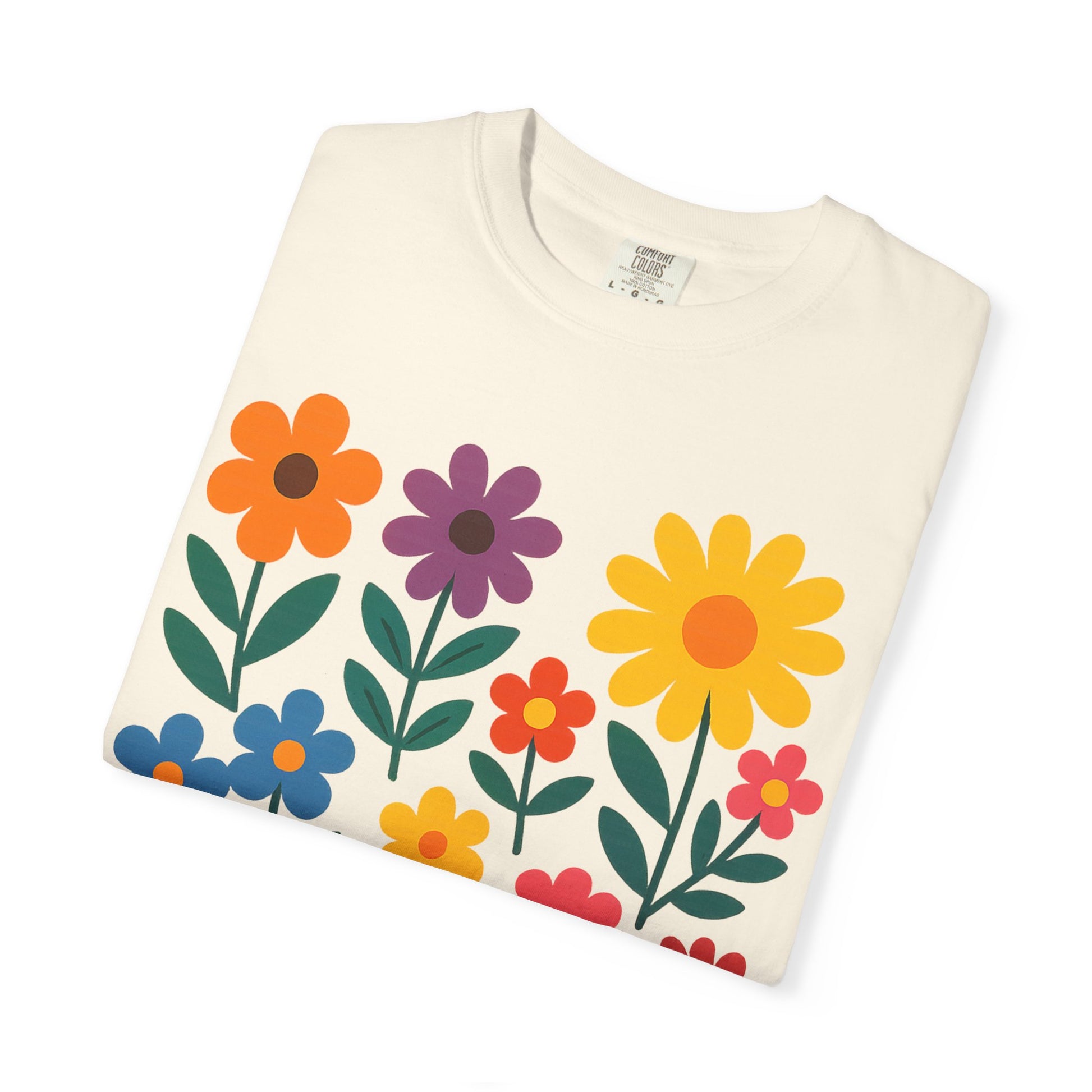 Zentra Floral Summer Vibes T-Shirt | Unisex Garment-Dyed Tee for Warm Days, Casual Wear, Gift for Flower Lovers, Outdoor Events, Summer Fashion