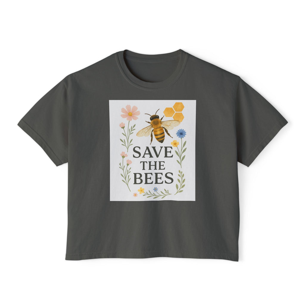 Save the Bees T-Shirt, Nature-Inspired Bee Lover Shirt, Eco-Friendly Graphic Tee,  Flower and Honeycomb Print, Organic Message Tee