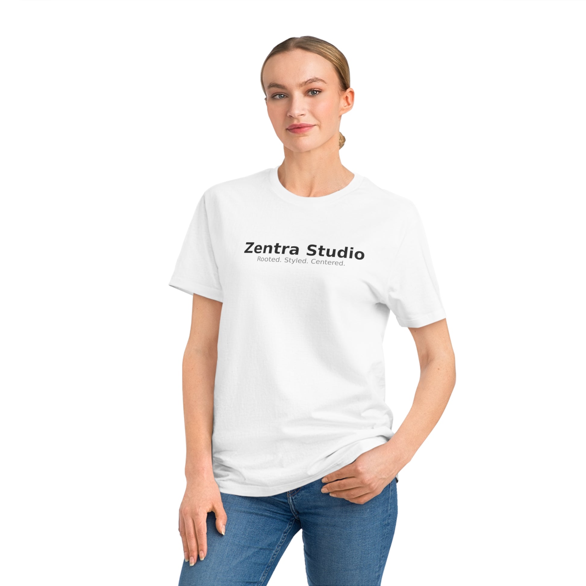 Zentra Studio Logo T-Shirt, Rooted. Styled. Centered. | Minimalist Comfort Tee | Unisex Fashion Statement Tee