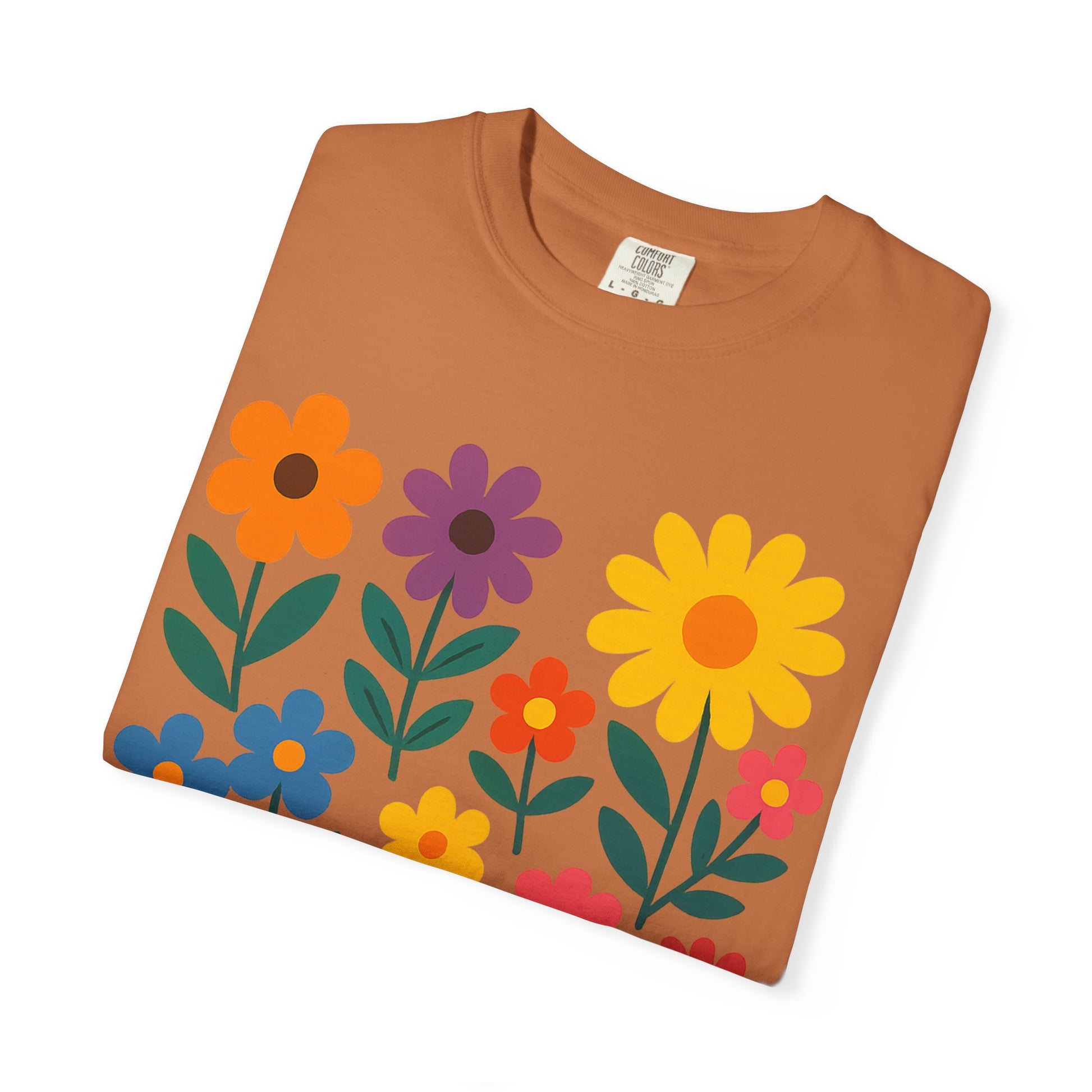 Zentra Floral Summer Vibes T-Shirt | Unisex Garment-Dyed Tee for Warm Days, Casual Wear, Gift for Flower Lovers, Outdoor Events, Summer Fashion