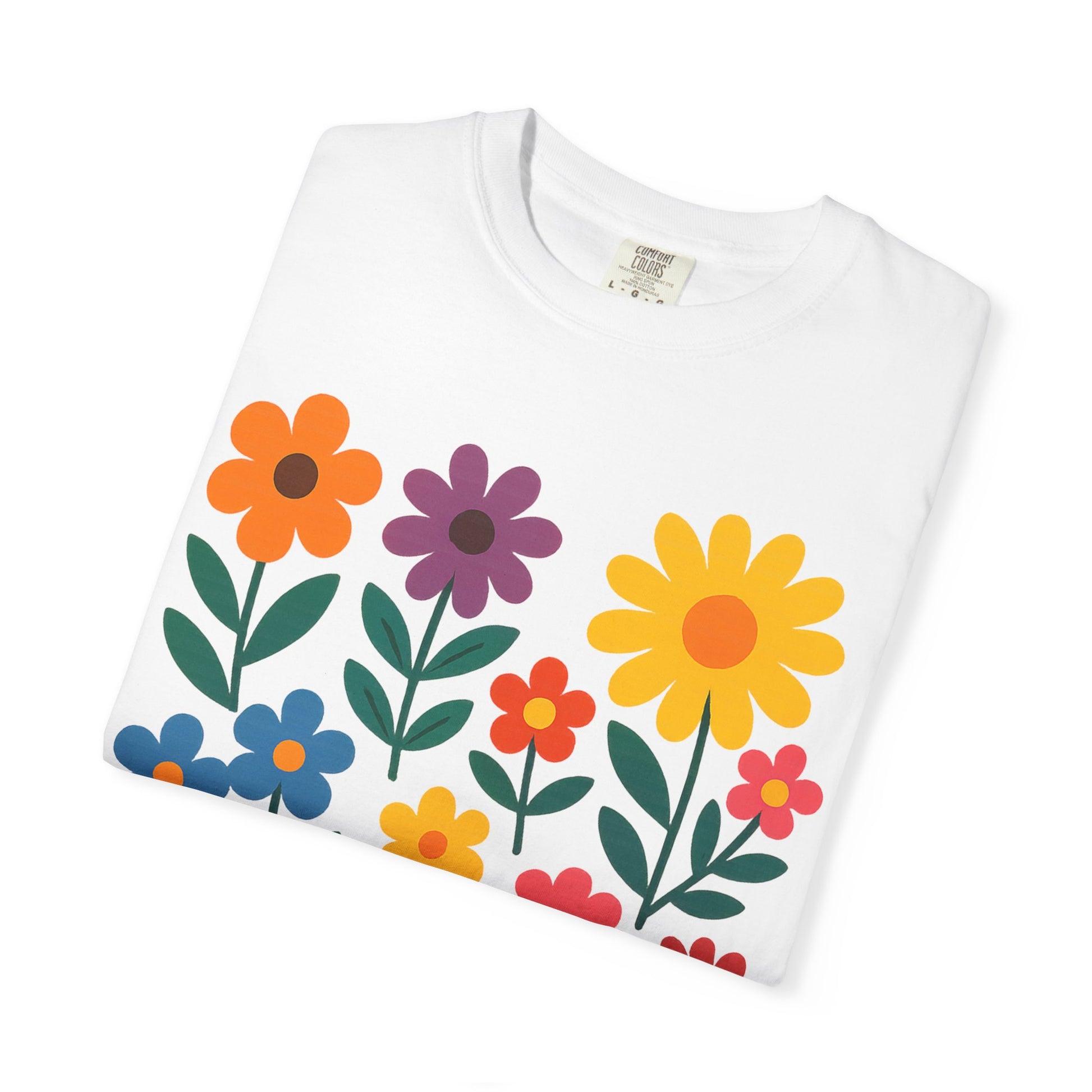 Zentra Floral Summer Vibes T-Shirt | Unisex Garment-Dyed Tee for Warm Days, Casual Wear, Gift for Flower Lovers, Outdoor Events, Summer Fashion
