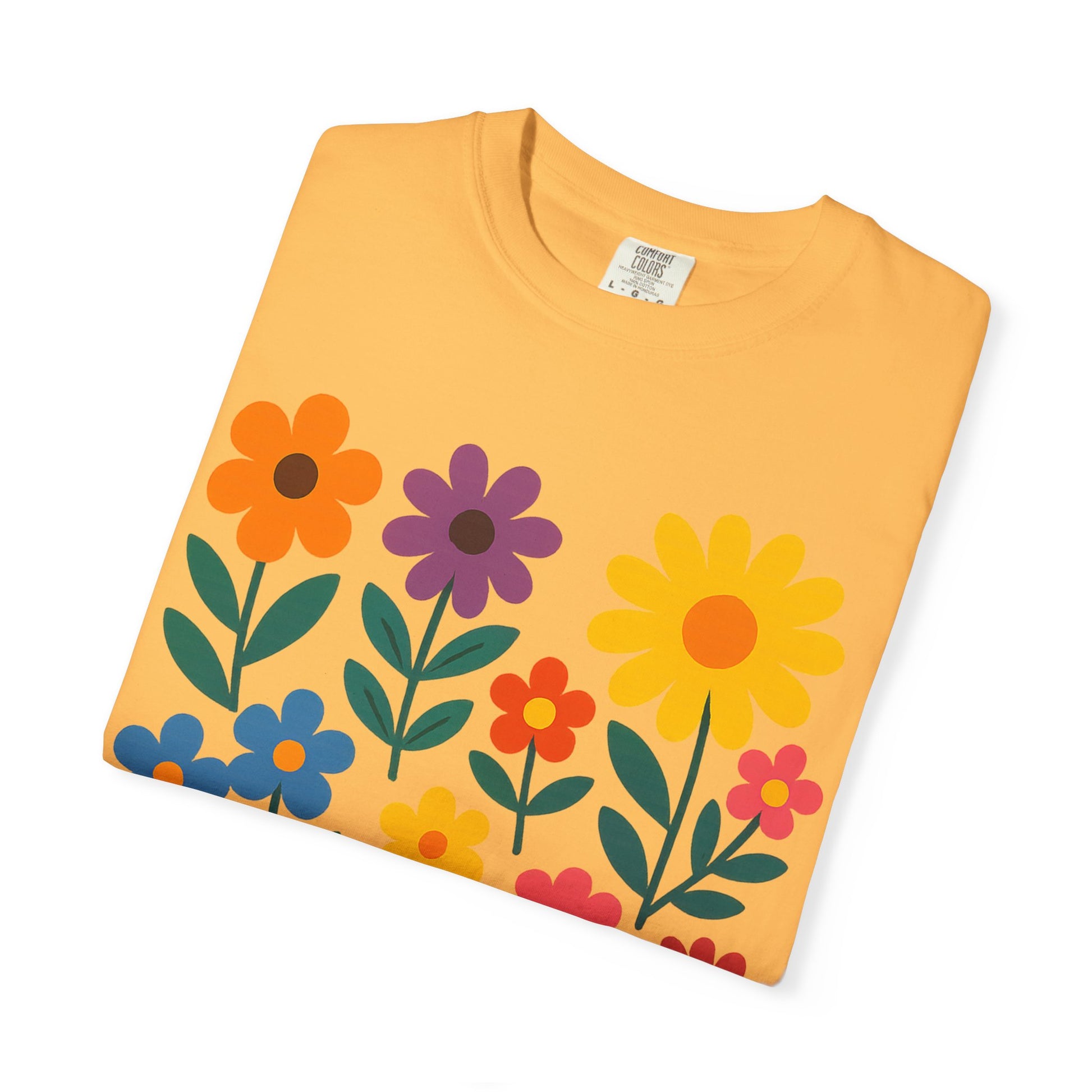 Zentra Floral Summer Vibes T-Shirt | Unisex Garment-Dyed Tee for Warm Days, Casual Wear, Gift for Flower Lovers, Outdoor Events, Summer Fashion