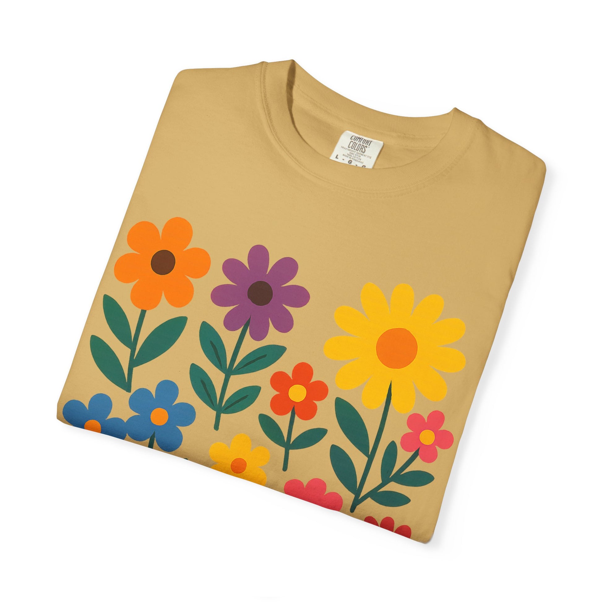 Zentra Floral Summer Vibes T-Shirt | Unisex Garment-Dyed Tee for Warm Days, Casual Wear, Gift for Flower Lovers, Outdoor Events, Summer Fashion