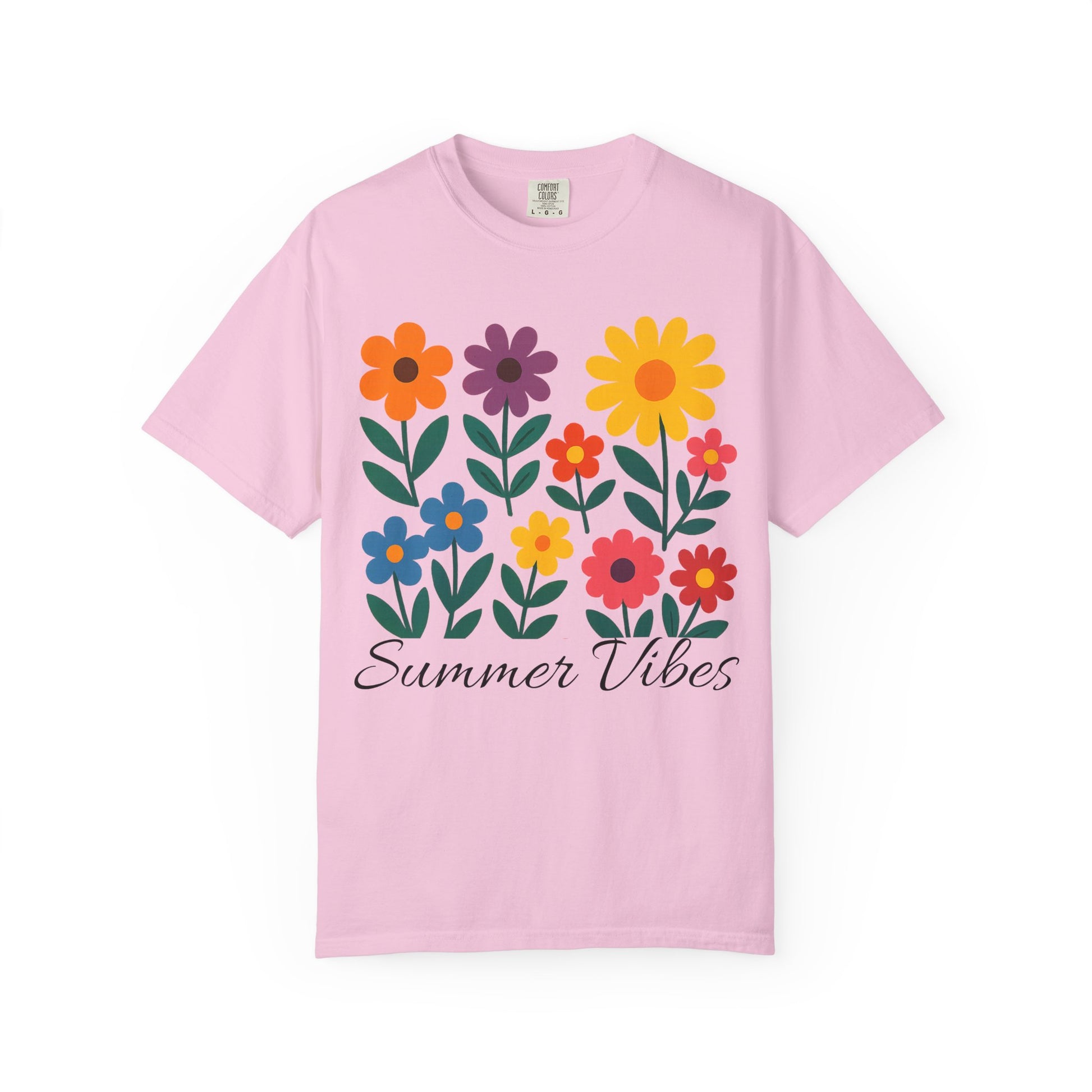 Zentra Floral Summer Vibes T-Shirt | Unisex Garment-Dyed Tee for Warm Days, Casual Wear, Gift for Flower Lovers, Outdoor Events, Summer Fashion