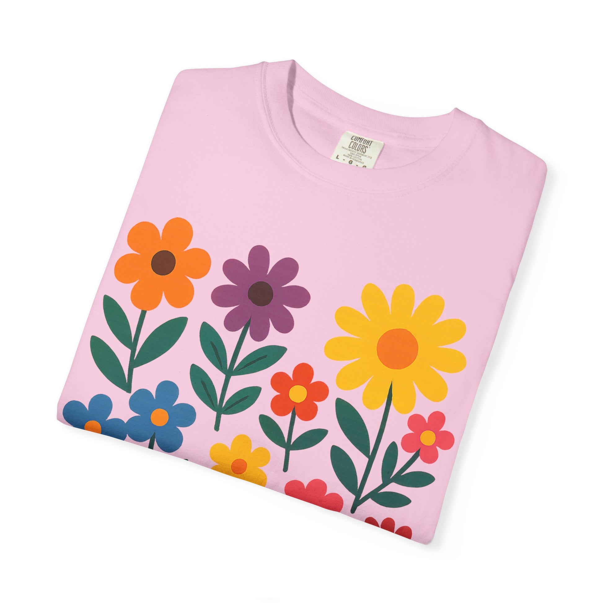 Zentra Floral Summer Vibes T-Shirt | Unisex Garment-Dyed Tee for Warm Days, Casual Wear, Gift for Flower Lovers, Outdoor Events, Summer Fashion