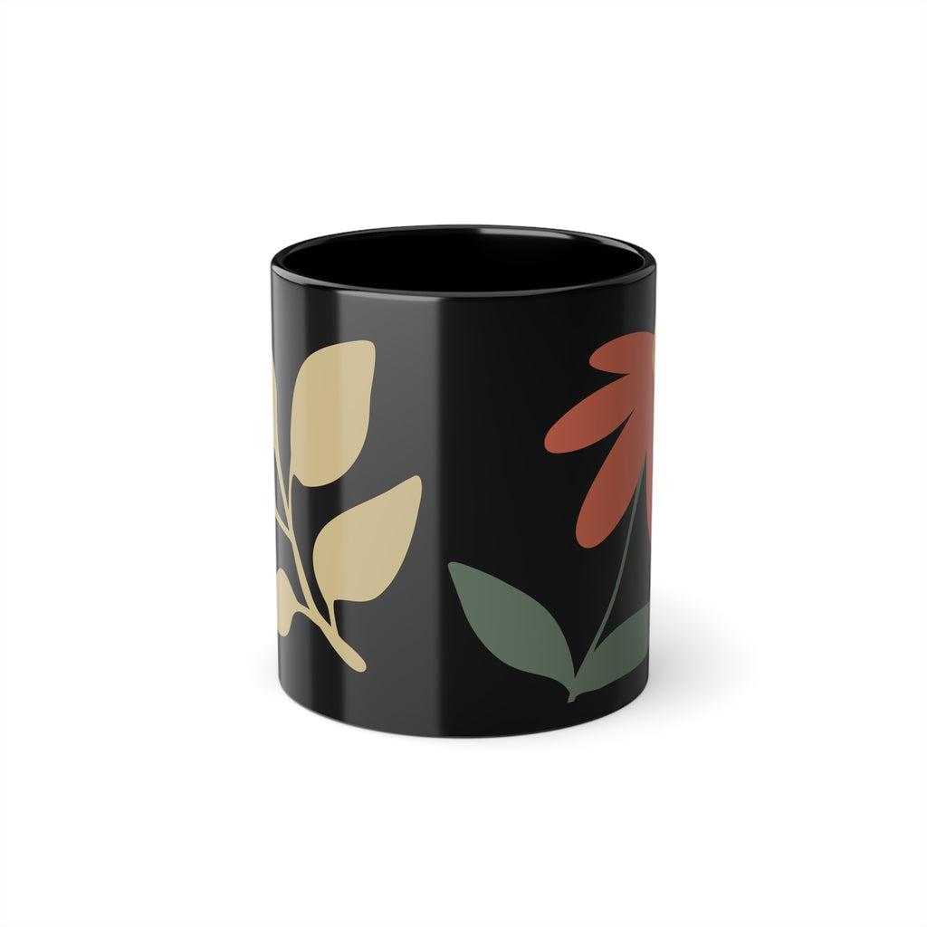 Zentra Floral Black Coffee Mug, Perfect Gift for Coffee Lovers