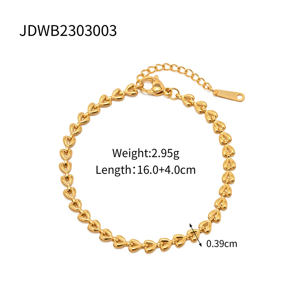 Gold Beaded Statement Bangle – Waterproof Stainless Steel