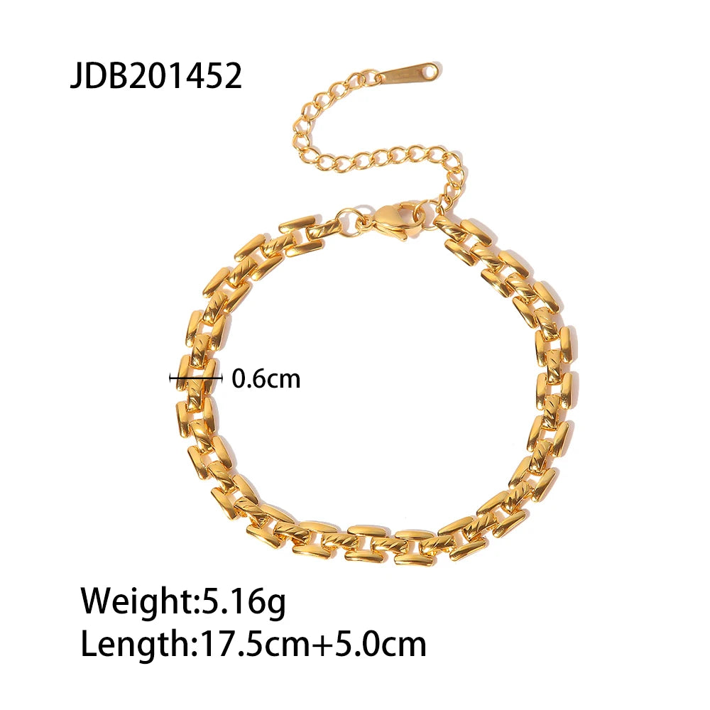 Gold Beaded Statement Bangle – Waterproof Stainless Steel