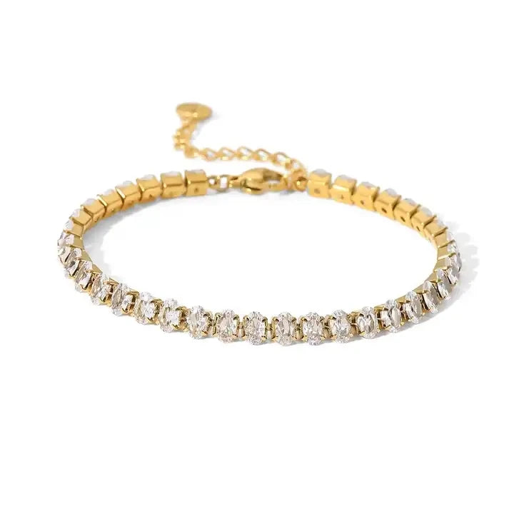 Gold Beaded Statement Bangle – Waterproof Stainless Steel