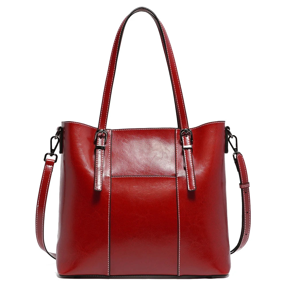 Zentra Classic Brown Leather Tote Bag