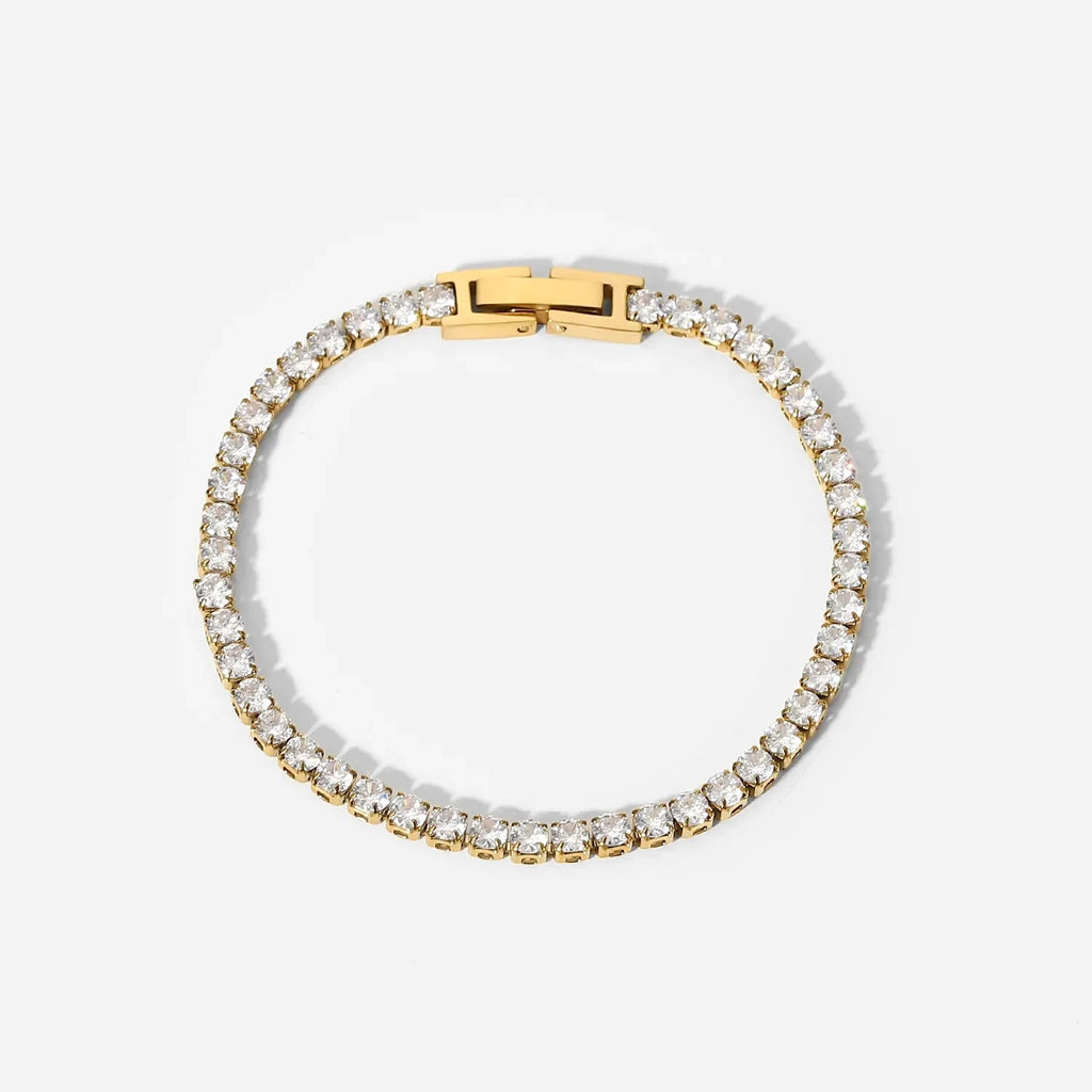 Gold Beaded Statement Bangle – Waterproof Stainless Steel