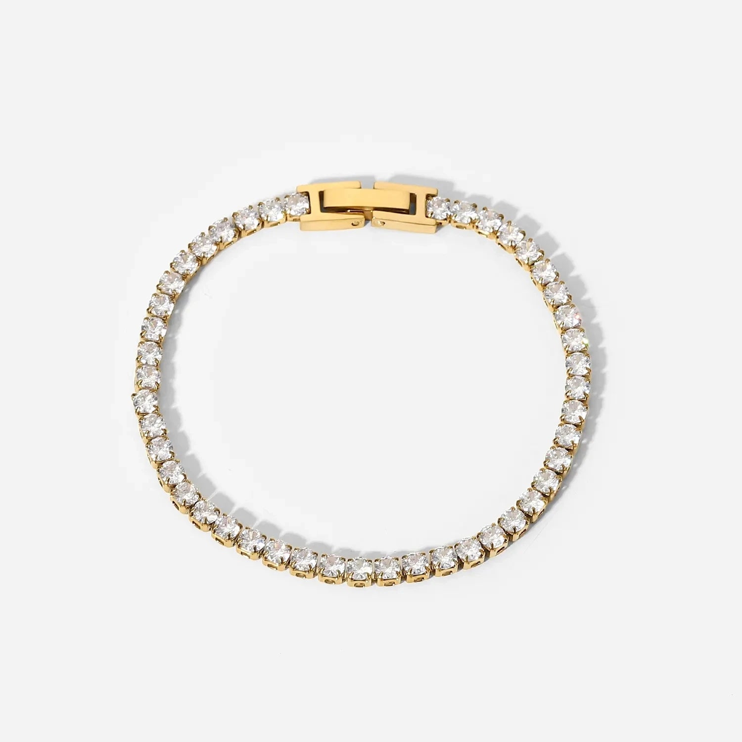 Gold Beaded Statement Bangle – Waterproof Stainless Steel