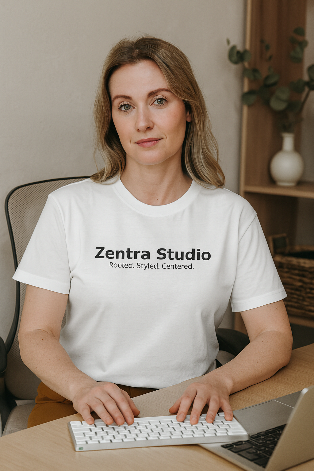 Zentra Studio Logo T-Shirt, Rooted. Styled. Centered. | Minimalist Comfort Tee | Unisex Fashion Statement Tee