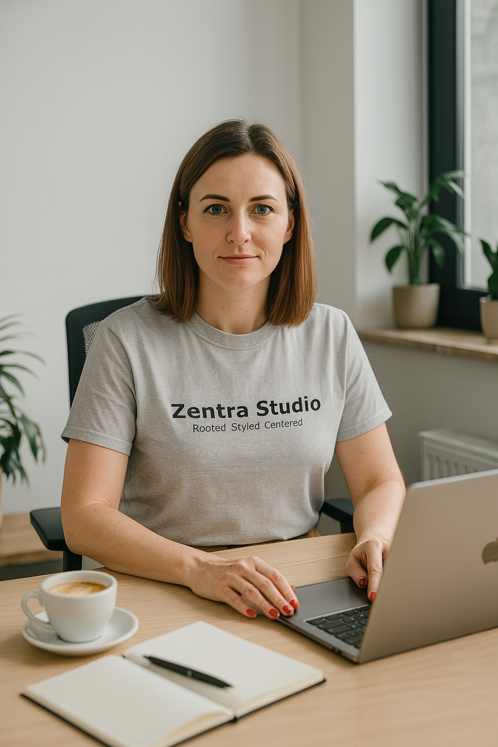 Zentra Studio Logo T-Shirt, Rooted. Styled. Centered. | Minimalist Comfort Tee | Unisex Fashion Statement Tee