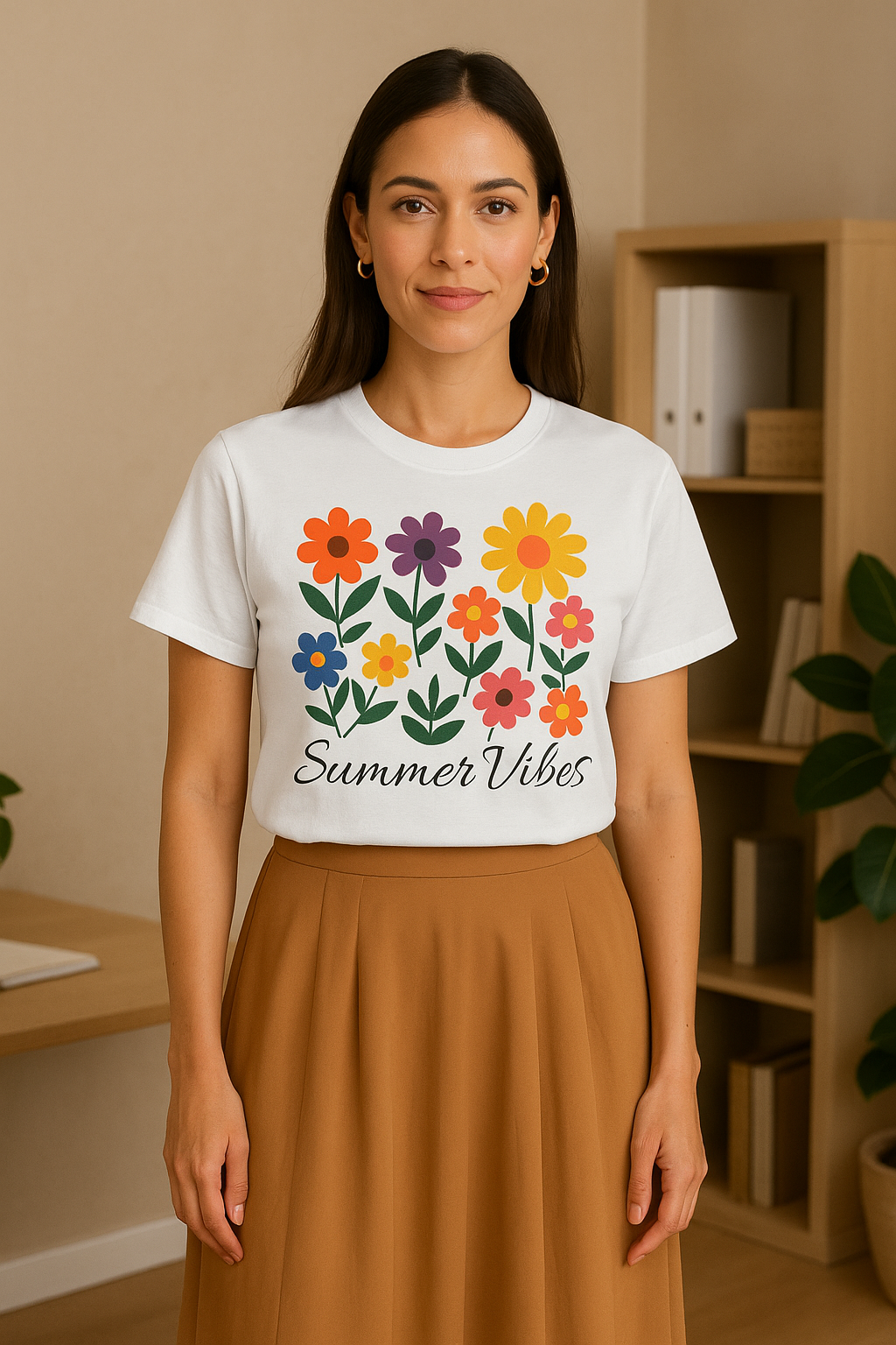 Zentra Floral Summer Vibes T-Shirt | Unisex Garment-Dyed Tee for Warm Days, Casual Wear, Gift for Flower Lovers, Outdoor Events, Summer Fashion