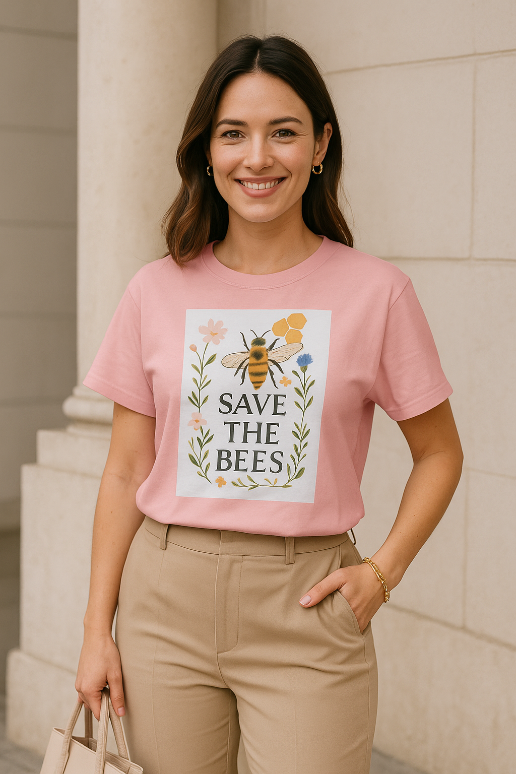 Women's Bee Rescue Boxy Tee, Eco-Friendly Top, Save the Bees Shirt, Gift for Nature Lovers, Spring Fashion, Sustainable Style