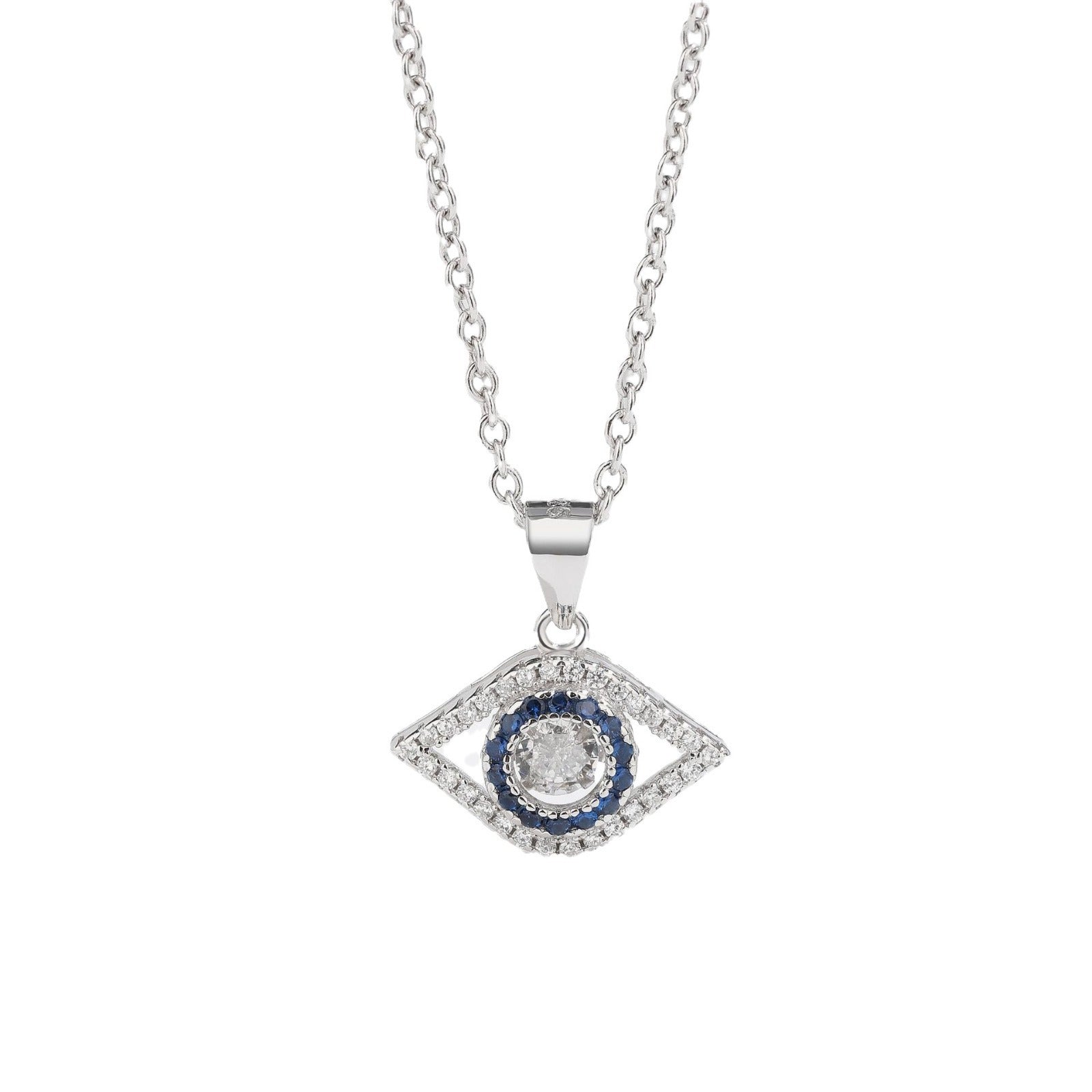 Zentra Sterling Silver Catcy Eye Single Pendant Design Sense Light Luxury Full Diamond Silver Pendant