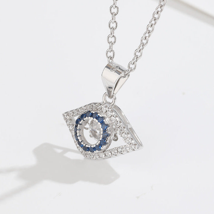 Zentra Sterling Silver Catcy Eye Single Pendant Design Sense Light Luxury Full Diamond Silver Pendant