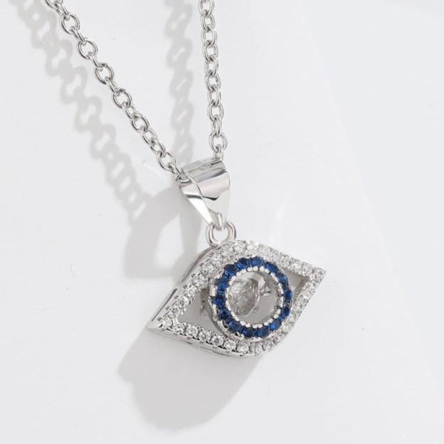 Zentra Sterling Silver Catcy Eye Single Pendant Design Sense Light Luxury Full Diamond Silver Pendant