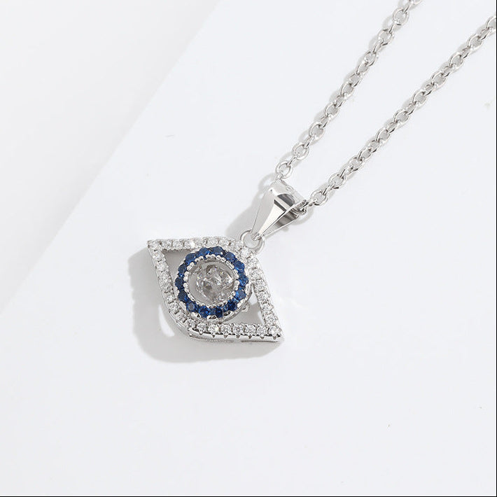 Zentra Sterling Silver Catcy Eye Single Pendant Design Sense Light Luxury Full Diamond Silver Pendant