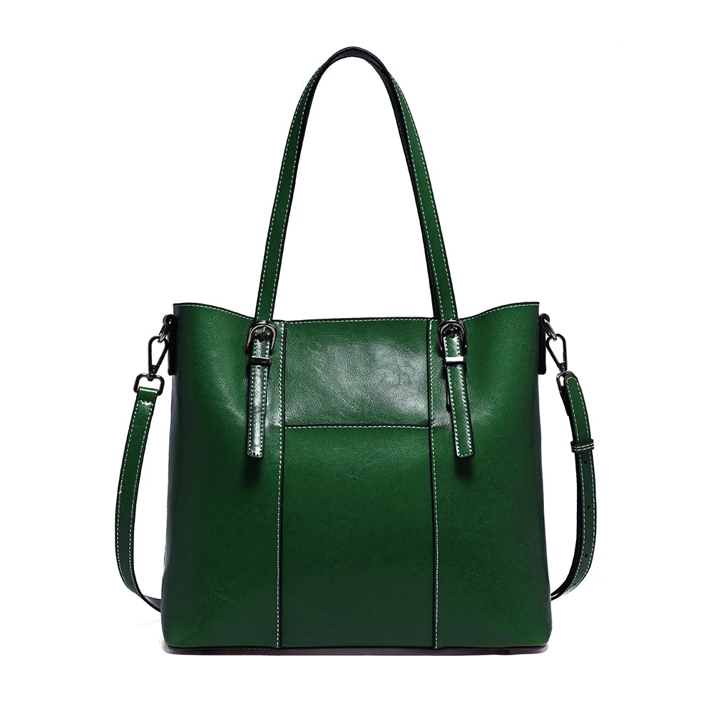 Zentra Classic Brown Leather Tote Bag