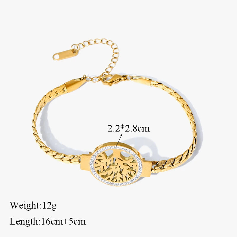 Tree of Life Bracelet – 18K Gold-Plated Stainless Steel