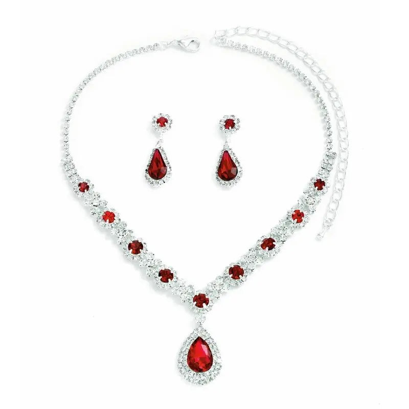 Royal Blue Crystal Necklace & Earring Set – Elegant Wedding & Evening Jewelry