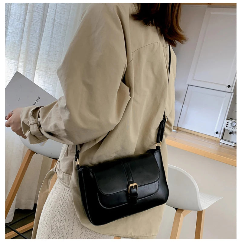 Zentra Elegant Buckle Crossbody Bag – Classic Wine Brown