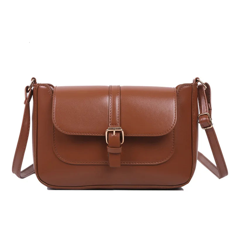 Zentra Elegant Buckle Crossbody Bag – Classic Wine Brown