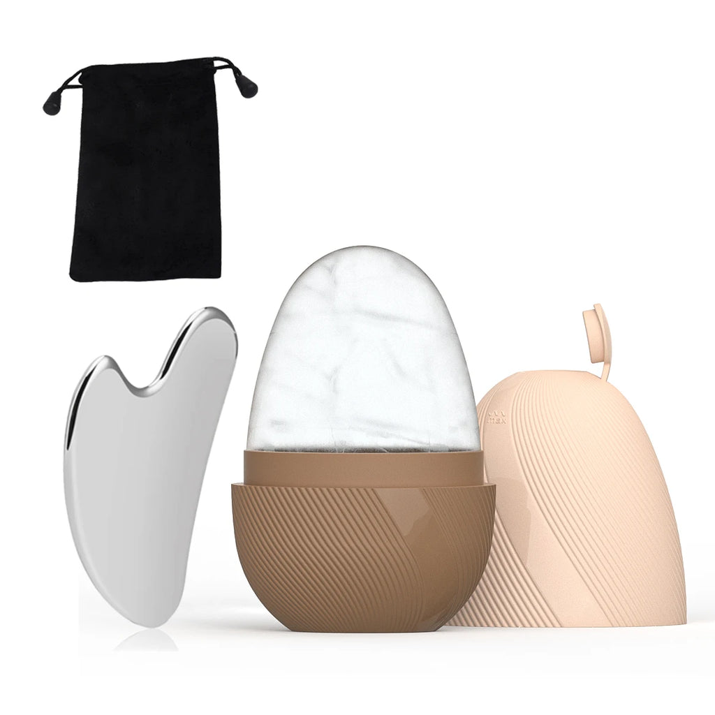 🧊 Ice Face Roller &amp; Stainless Steel Gua Sha Tool Set