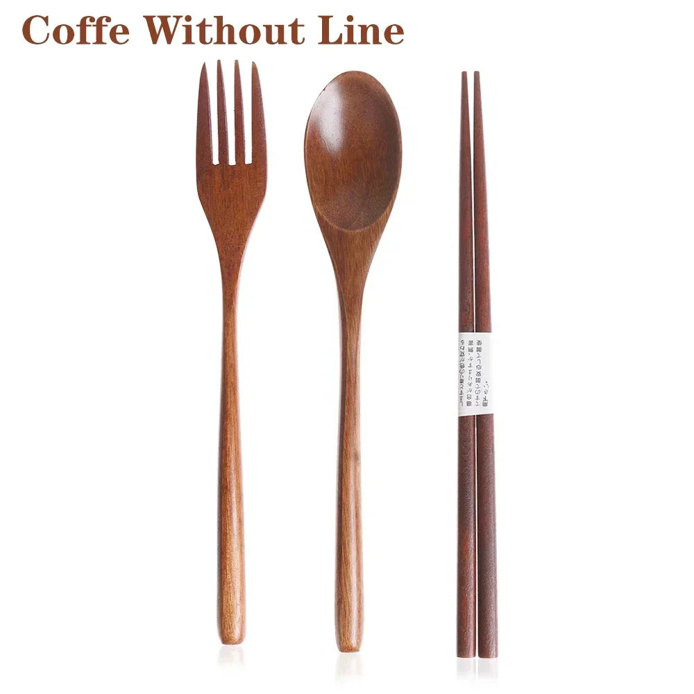 Wooden Cutlery Set with Travel Pouch – Eco-Friendly Flatware