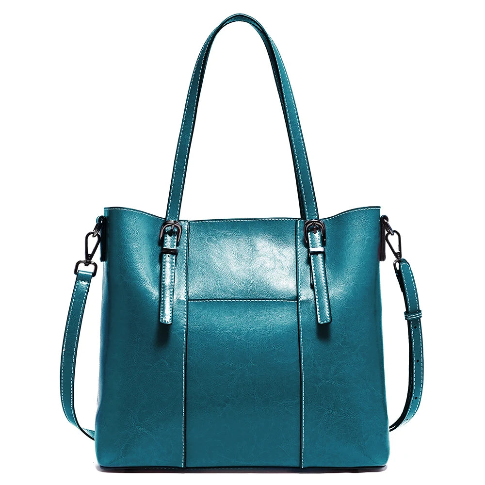 Zentra Classic Brown Leather Tote Bag