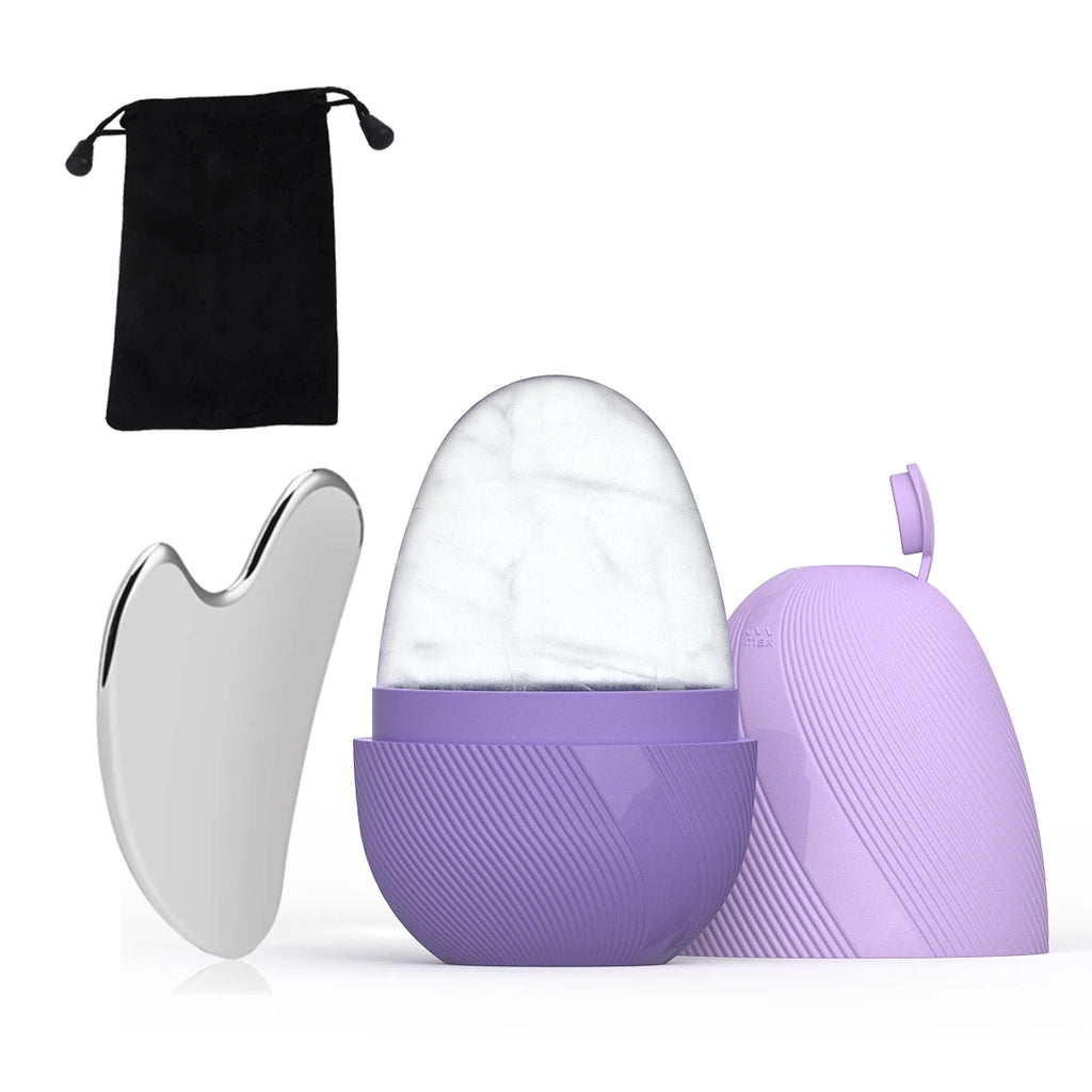 🧊 Ice Face Roller &amp; Stainless Steel Gua Sha Tool Set