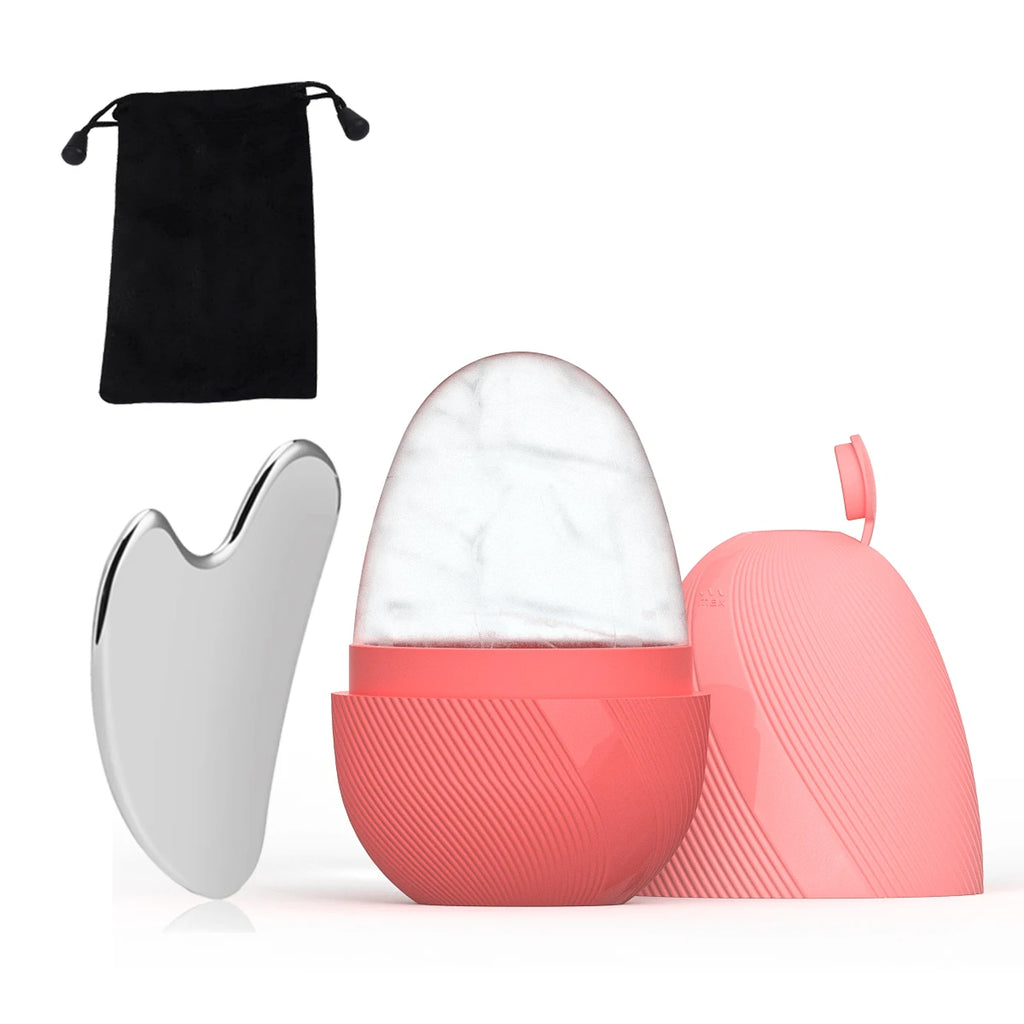 🧊 Ice Face Roller &amp; Stainless Steel Gua Sha Tool Set