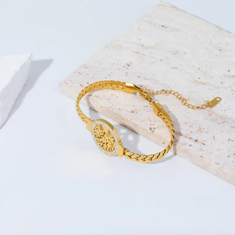 Tree of Life Bracelet – 18K Gold-Plated Stainless Steel